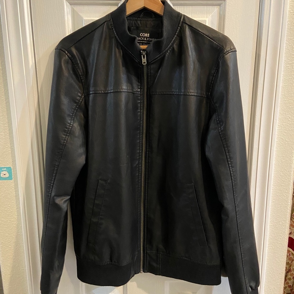 Jack and Johns Faux Leather Biker Jacket